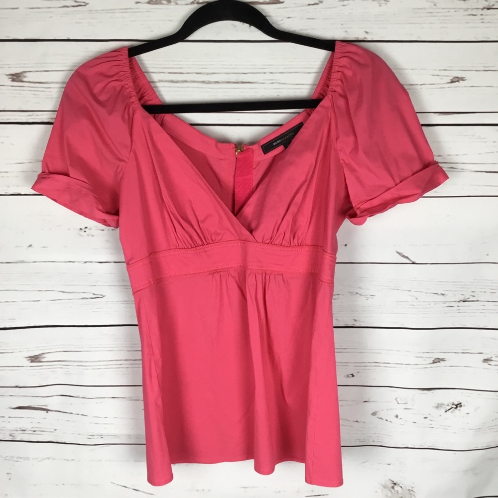 BCBG Maxazria Pink Top. Unzips in Back. Size XS